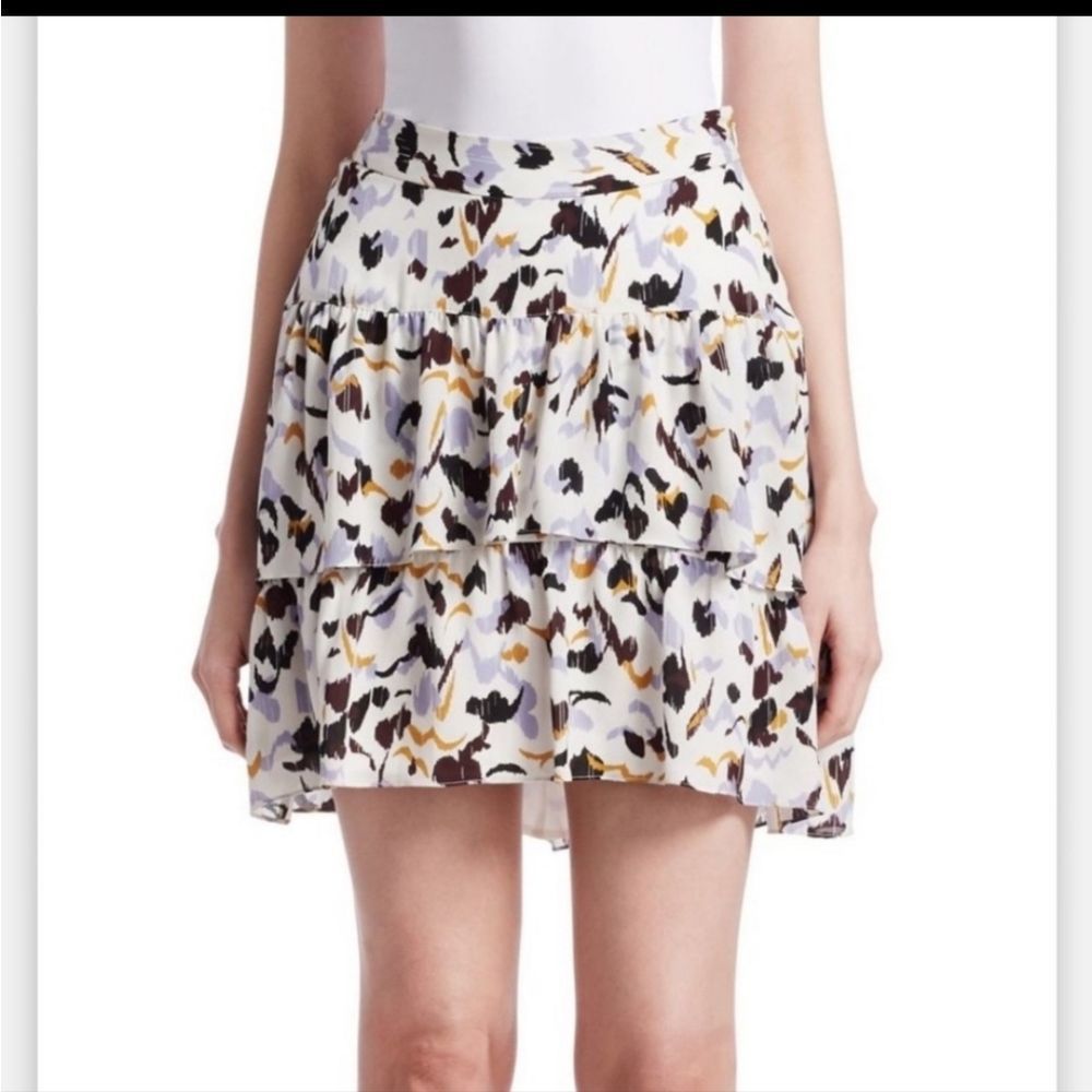 A.L.C. women's 100% silk tiered ruffled skirt.